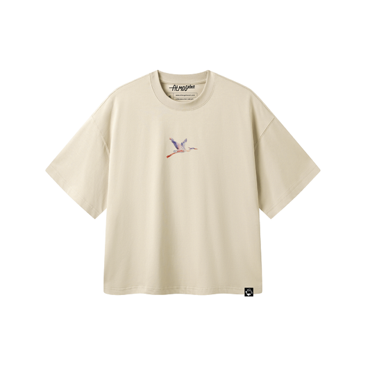 חולצת טי יוניסקס Blue Heron בגזרת אוברסייז קרופ